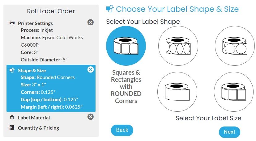 Select Label your way Blank Roll Labels