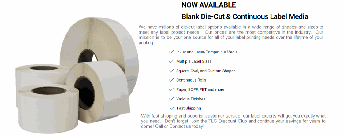 Blank Roll Labels for VIPColor ColorWorks Printers