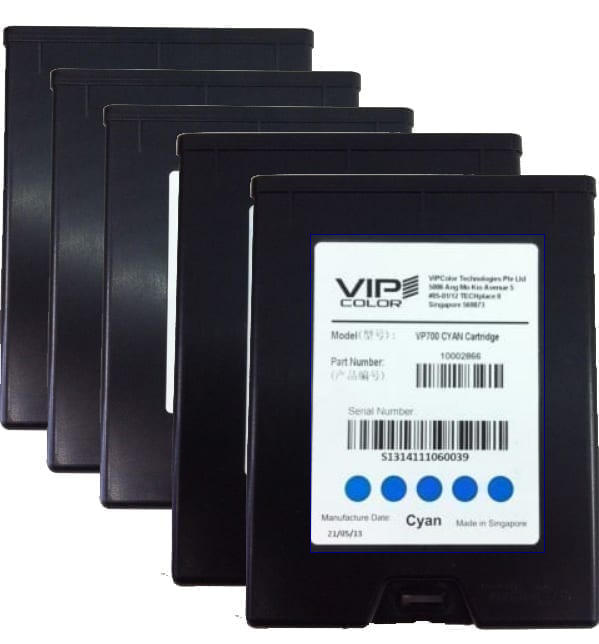 [VP-600-AS02A] VIPColor VP-600-AS02A CYAN INK(C) 5 PACK CARTRIDGE (VP500/VP600)