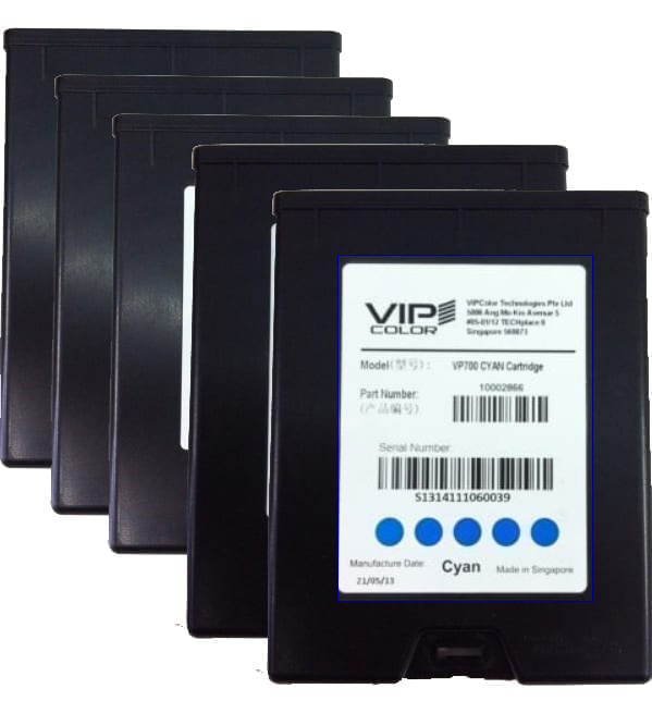 VIPColor VP-600-AS02A CYAN INK(C) 5 PACK CARTRIDGE (VP500/VP6000)