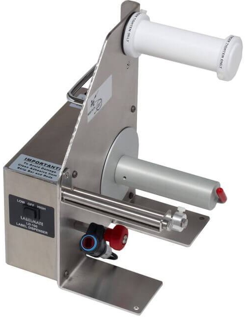 LD-100-U-SS Label Dispensers up to 4.5”- STAINLESS STEEL (Transparent & Opaque Labels)