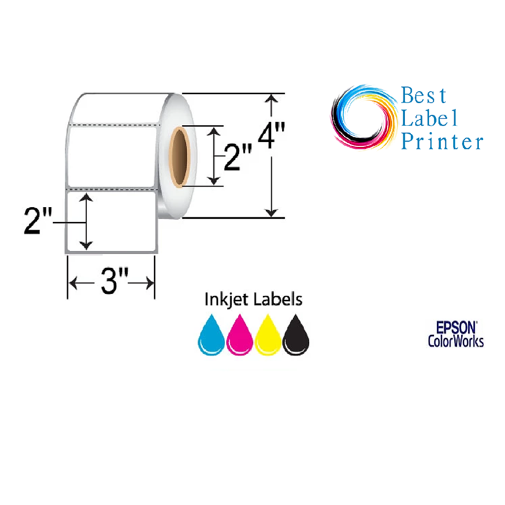 3" x 2" Epson ColorWorks Media Premium Matte Labels (C3500/C4000 Series) (2"CORE/4"OD)