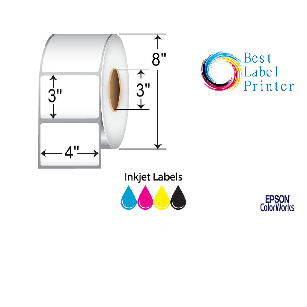 [C60GD002] 4" x 3" Epson ColorWorks Media High Gloss Labels {ColorWorks C6000/C7500 Series} (3"CORE/8"OD)