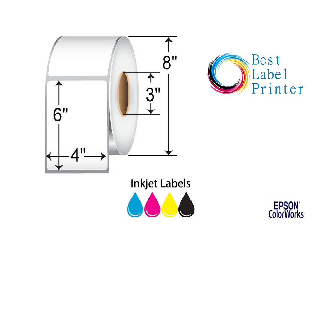 [C60GD003] 4" x 6" Epson ColorWorks Media High Gloss Labels (C6000/C7500 Series) (3"CORE/8"OD)