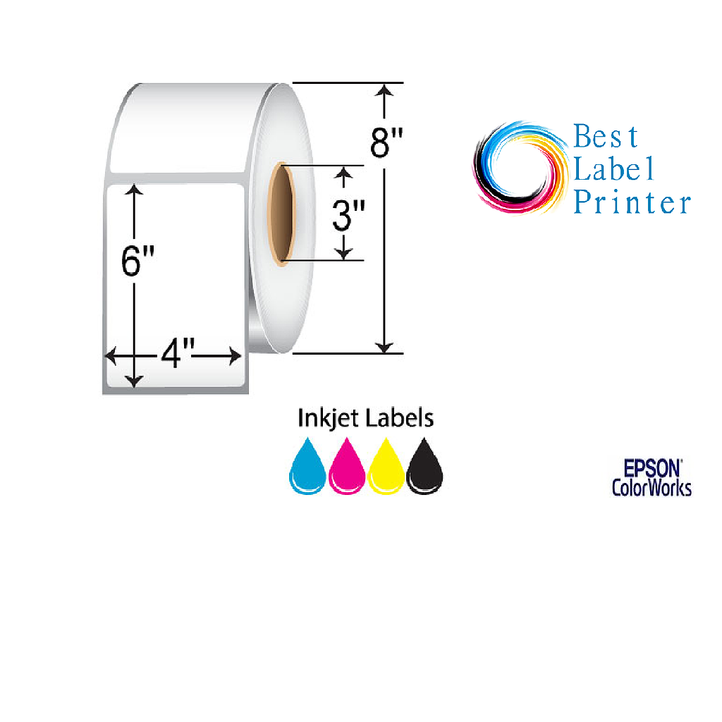4” X 6” EPSON COLORWORKS MEDIA HIGH GLOSS LABELS (COLORWORKS C6000/C7500 SERIES) (3"CORE/8"OD)