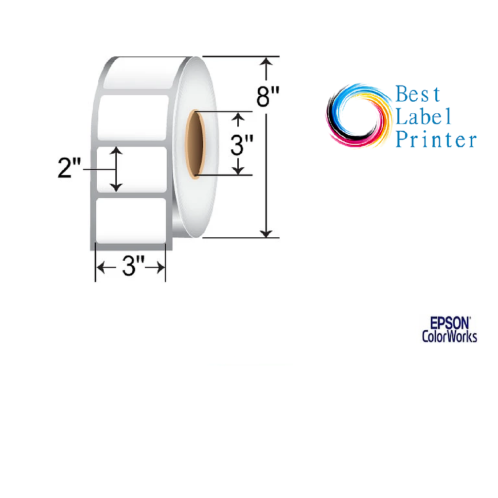 3" x 2" Epson ColorWorks Media High Gloss Labels (C6000/C7500 Series) (3"CORE/8"OD)