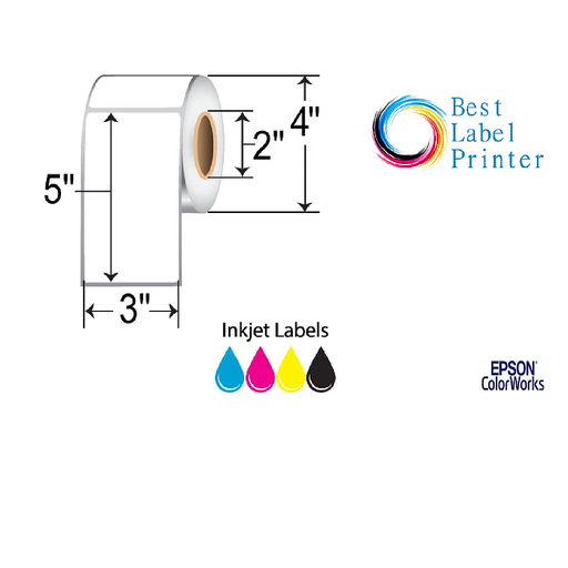 [C35GD005] 3" x 5" Epson ColorWorks Media High Gloss Labels (COLORWORKS C3500/C4000 SERIES) (2"CORE/4"OD)