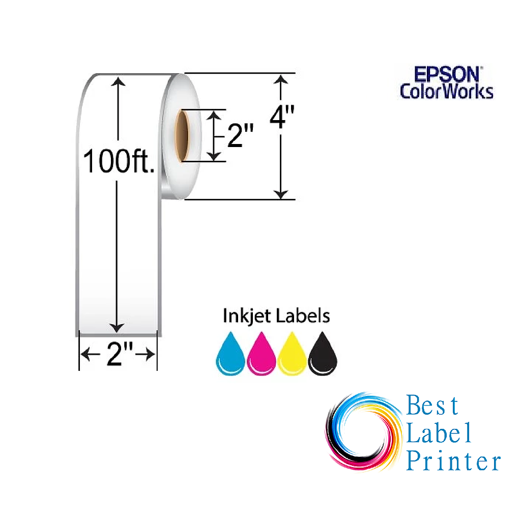 2" x 100' Epson ColorWorks Media High Gloss Labels (C3500/C4000 Series) (2"CORE/4"OD)