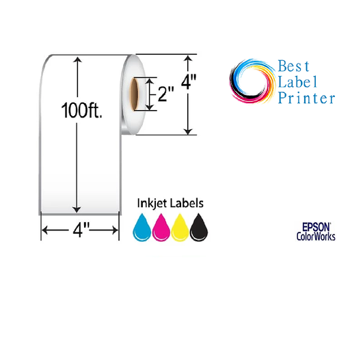 4" x 100' Epson ColorWorks Media High Gloss Labels (C3500/C4000 Series) (2"CORE/4"OD)