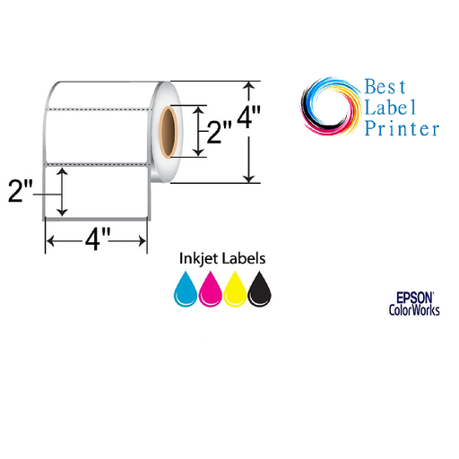 4" x 2" Epson ColorWorks Media Durable Matte Synthetie Labels (C3500/C4000 Series) (2"CORE/4"OD)