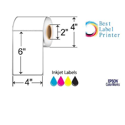 4" x 6" Epson ColorWorks Media Durable Matte Synthetic Labels (C3500/C4000 Series) (2"CORE/4"OD)