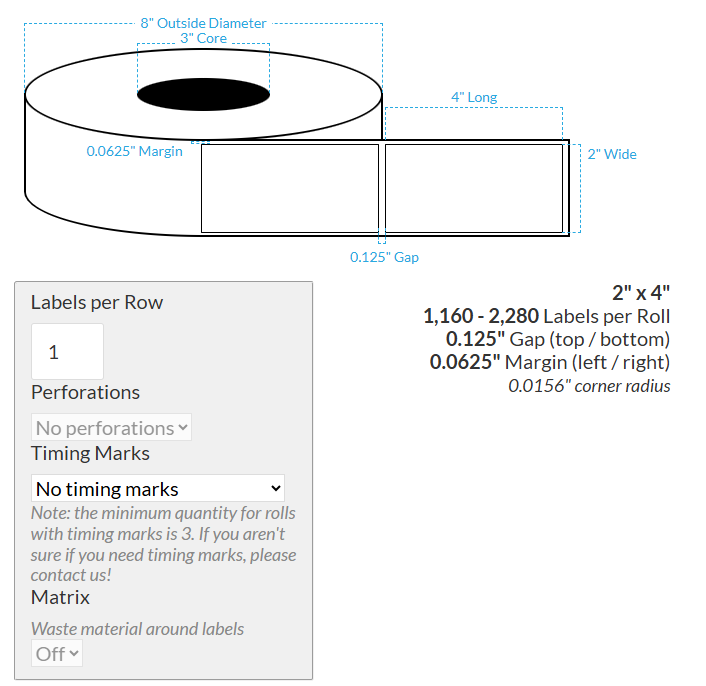 [102392-3X8-SSH-183-1000000] 2" X 4" VIPColor VP610 Smooth Silver Holographic (Rectangle/Square Corners) Roll Labels (3"Core/8"OD)