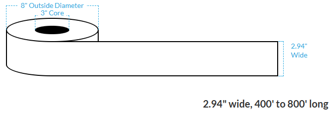 2.94" x 500' VIPColor VP610 HIGH GLOSS WHITE BOPP BLOCKOUT (CONTINUOUS) Roll Labels (3"CORE/8"OD)