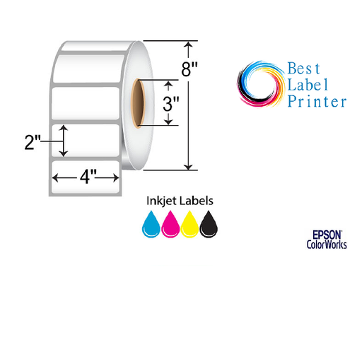 [C60GD001] 4" X 2" EPSON COLORWORKS MEDIA HIGH GLOSS LABELS (COLORWORKS C6000/C7500 SERIES) (3"CORE/8"OD)