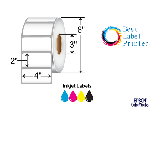 [C60GD001] 4” X 2” EPSON COLORWORKS MEDIA HIGH GLOSS LABELS (COLORWORKS C6000/C7500 SERIES) (3"CORE/8"OD)
