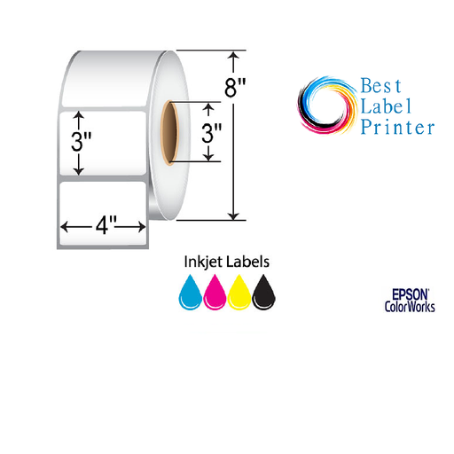 [C60GD002] 4" X 3" EPSON COLORWORKS MEDIA HIGH GLOSS LABELS {COLORWORKS C6000/C7500 SERIES} (3"CORE/8"OD)