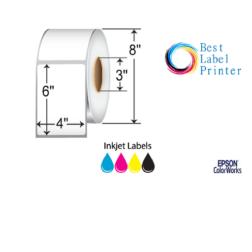 [C60GD003] 4" X 6" EPSON COLORWORKS MEDIA HIGH GLOSS LABELS (COLORWORKS C6000/C7500 SERIES) (3"CORE/8"OD)