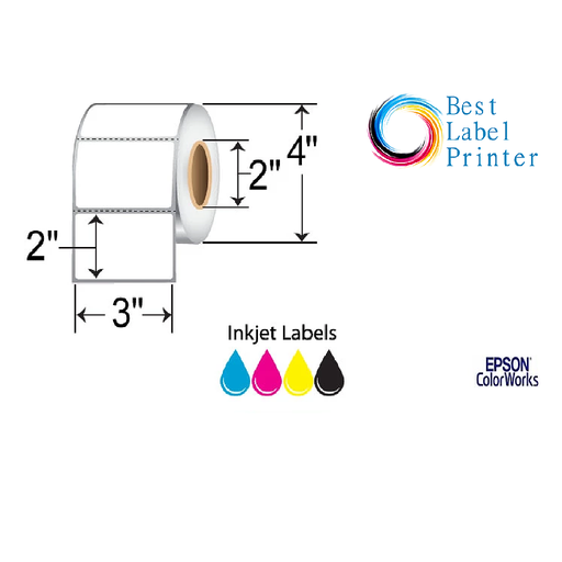 [C35CD004]  3" X 2" EPSON COLORWORKS MEDIA DURABLE MATTE SYNTHETIC LABELS (COLORWORKS C3500/C4000 SERIES) (2"CORE/4"OD)