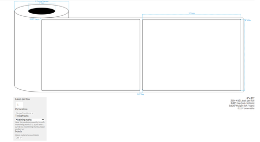 [100692-3X6-MWB5609-151-1000000] 8" X 11" MATTE WHITE BOPP (BS5609 CERTIFICATION) {ROUNDED CORNERS} Roll Labels  (3"CORE/6"OD)