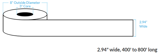 [103970-3X8-HGBBLOCK-183-1010000] 2.94" x 500' VIPColor VP610 HIGH GLOSS WHITE BOPP BLOCKOUT (CONTINUOUS) Roll Labels (3"CORE/8"OD)